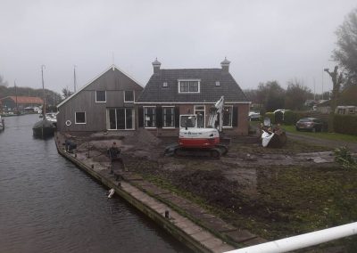 Tuin vooraf op de schop